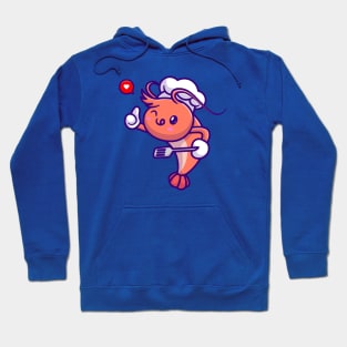 Cute Chef Shrimp Cartoon Hoodie